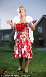 Dorothy Rogan with her ukulele